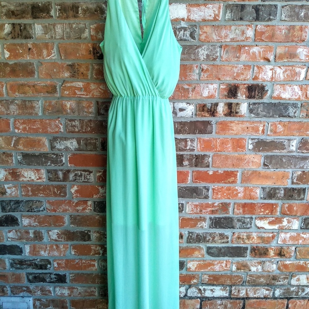 Gianni Bini szXS Mint Green Chiffon Maxi